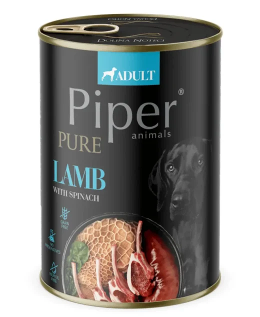 Piper Pure Dog Adult консерва за кучета с агне и спанак 400гр