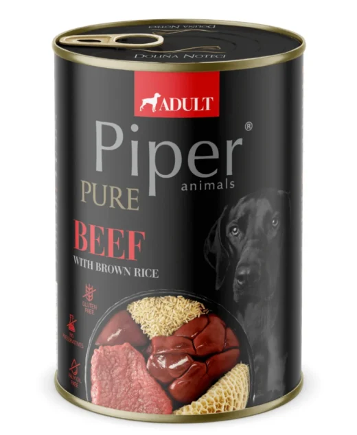 Piper Pure Dog Adult консерва за кучета с говеждо и кафяв ориз 400гр