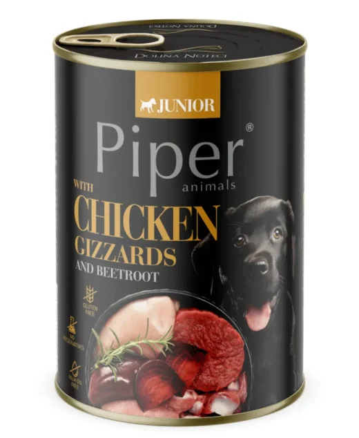 Piper Dog Junior консерва за малки кученца с воденички и цвекло 400гр