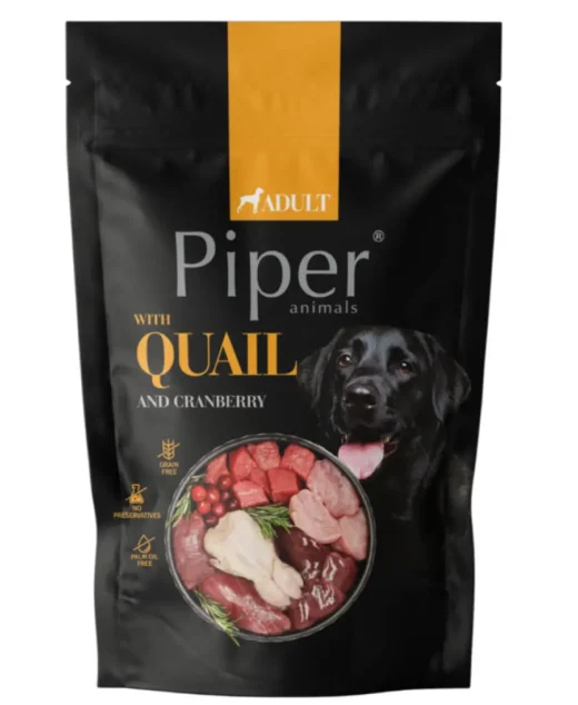 Piper Adult Dog пауч за кучета с пъдпъдък и боровинки 500гр