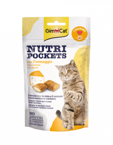 GimCat Nutri Pockets Хрупкави джобчета със сирене таурин, 60гр
